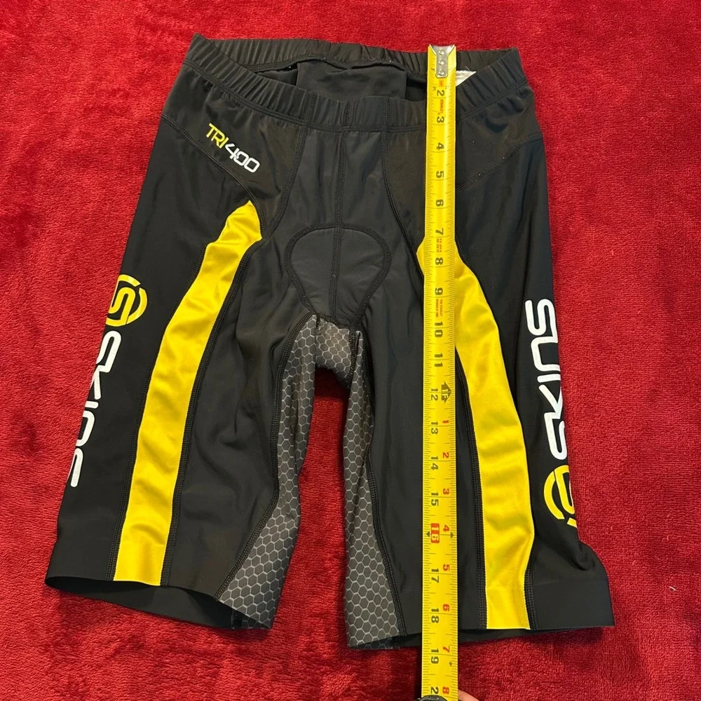 Skins TRI400 Compression Triathlon Shorts Mens Black Yellow Cycling T60062001 - Picture 5 of 10